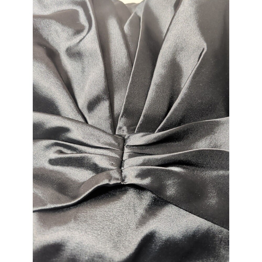 Women's Size Small Black Satin Halter Neck Formal Dress Evening Gown - Picture 12 of 12